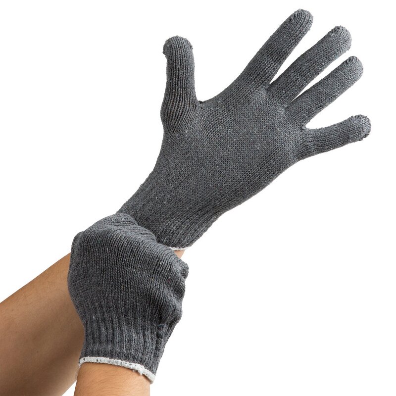 Work Gloves Manufacturer - Factory Price 7/10 Gauge Cotton Knit Gray Elastic Cuffs 23cm for Everyday General-purpose