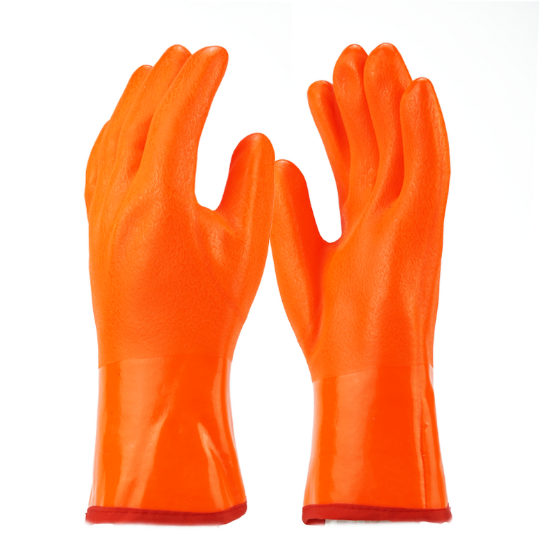 Winter Gloves Manufacturer - Blue PVC Fully Coated Foam Liner Guantlet Cuff Full Arm Protection Chemical Resistant