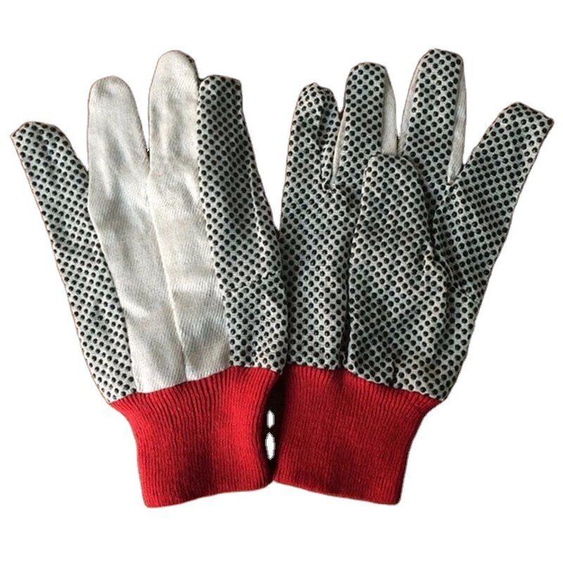 Work Gloves Manufacturer - Hot Sale PVC Dots Coated Palm with Canvas Liner Anti-Slip for Construction Warehouse