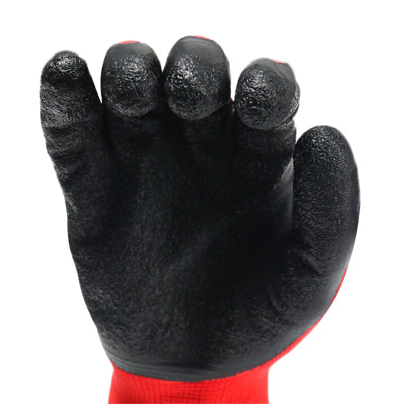 Safety Gloves Manufacturer - Polyester Lined Latex Wrinkle Coating Soft Breathable Non Slip for Men