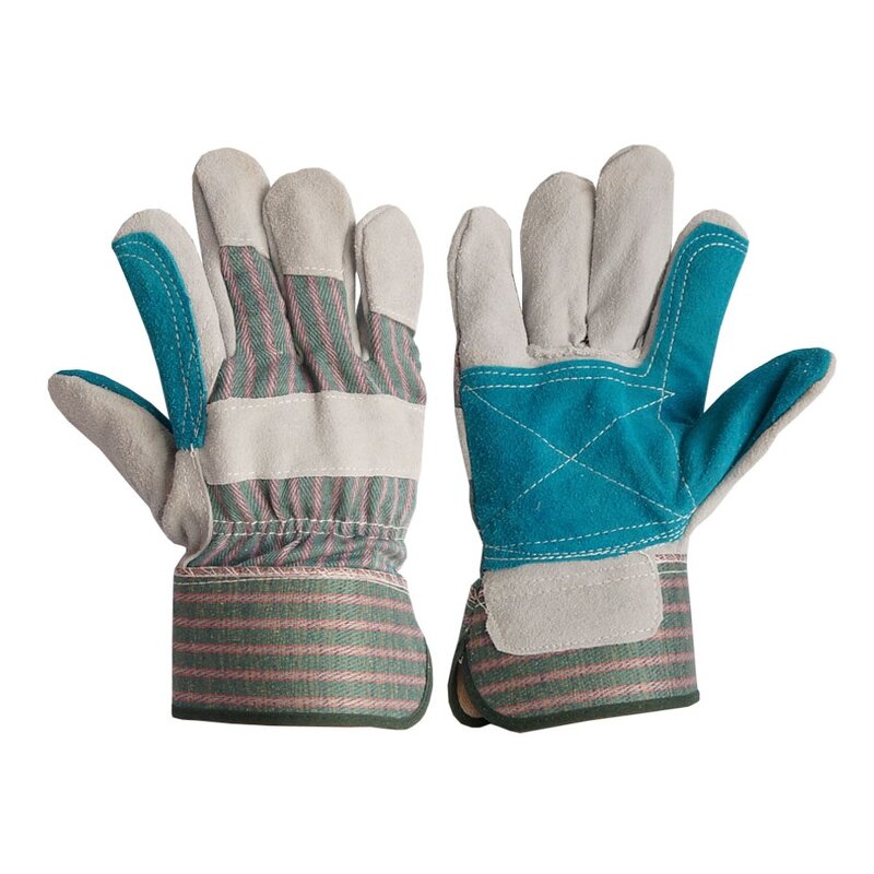 Work Gloves Manufacturer - FURUNDA Double Palm Cow Split Leather Reinforced Palm Thumb Index Finger 10.5" Safety Cuff