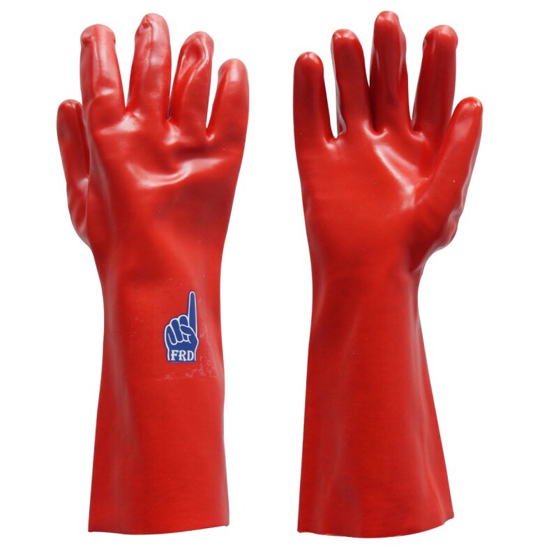 Work Gloves Manufacturer - Long Sleeve PVC Rubber Fully Coated Chemical Resistance Anti-Slip Abrasion Resistant