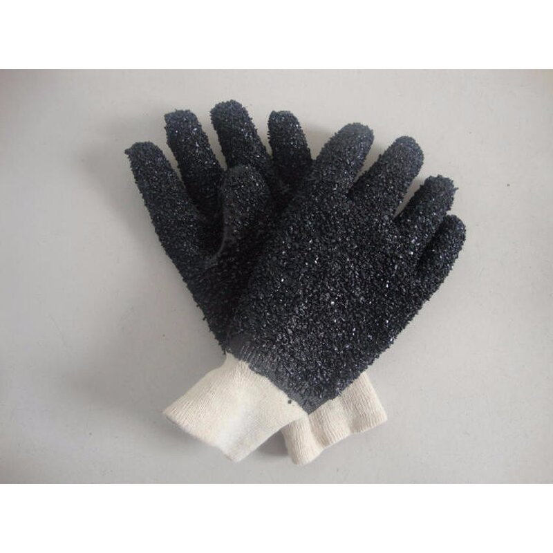 Work Gloves Manufacturer - Cotton Liner Knitted Wrist Cuff Red PVC