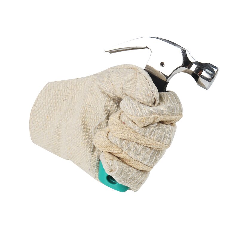 Work Gloves Manufacturer - In Stock Composite Palm with Leather Reinforcement Double Layer Thick Canvas