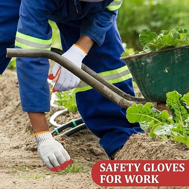 Work Gloves Manufacturer - 10 Gauge Red Rubber Wrinkles Flat Hanging Latex Soft for Handling Site