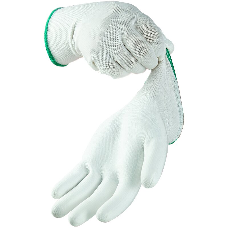 Work Gloves Manufacturer - PU Palm Coated Smooth Texture 13 Gauge Abrasion Slip Resistant Elastic Cuff for Precision Handling