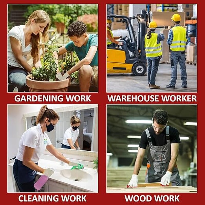 Work Gloves Manufacturer - 10 Gauge Red Rubber Wrinkles Flat Hanging Latex Soft for Handling Site