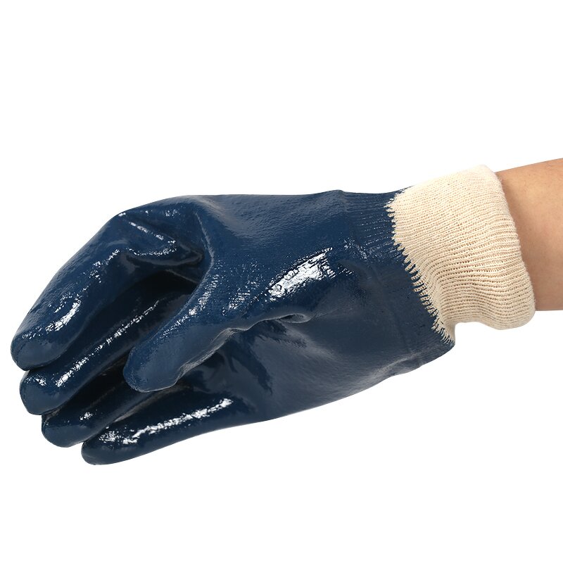 Work Gloves Manufacturer - FURUNDA FRDNO0902 Nitrile Coated 3/4 Fully Coated Oil Acid Alkali Resistant Safety Cuff 23cm