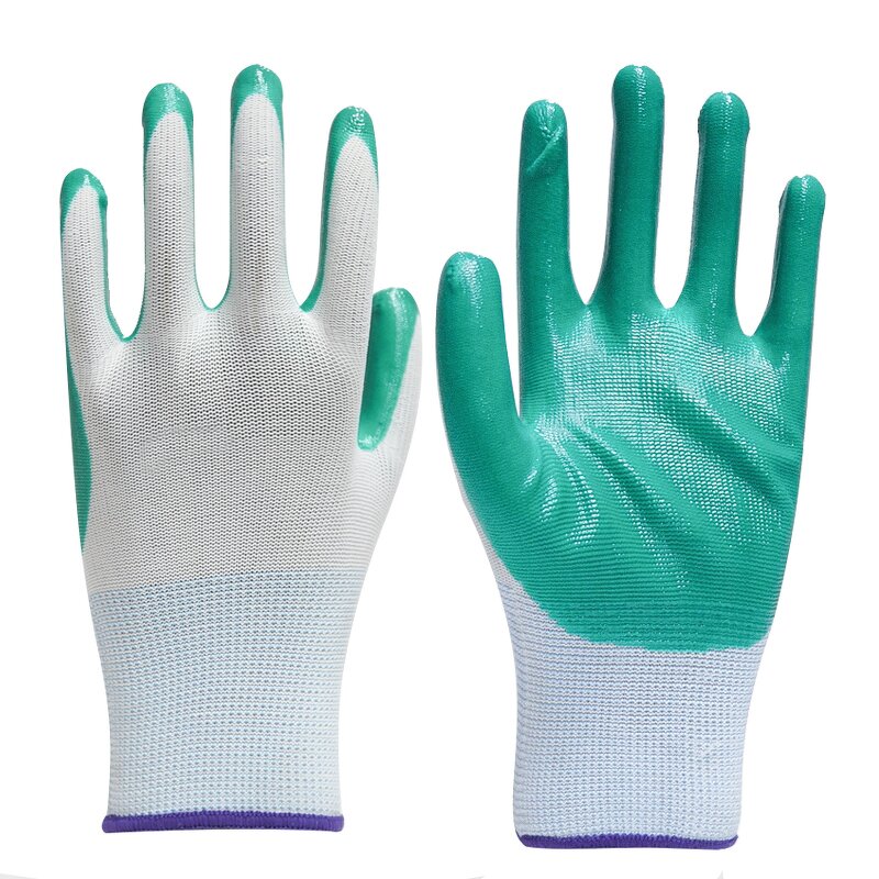 Work Gloves Manufacturer - FURUNDA FFRDN1008 13 Gauge Nitrile Coated Polyester Smooth Palm Oil/Acid/Alkali Resistant