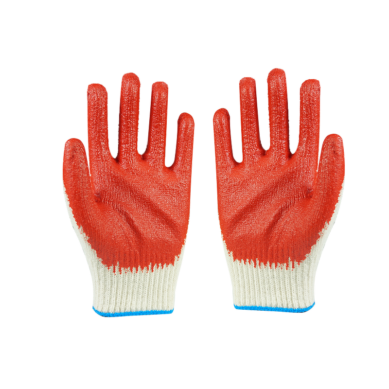 Industrial Rubber Gloves Manufacturer - 10 Gauge Smooth Flat Latex Orange 80 Gram Safety Coated