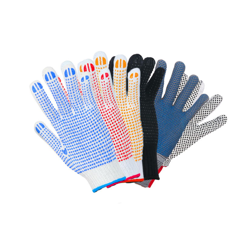 Work Gloves Manufacturer - Overseas Best-selling 7/10 PVC Dotted Moisture-Wicking Breathable Tear-Resistant Elastic Cuff
