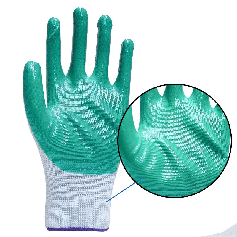 Work Gloves Manufacturer - Factory Direct 13 Gauge Polyester Nitrile Coated Waterproof Oil-Resistant 24CM