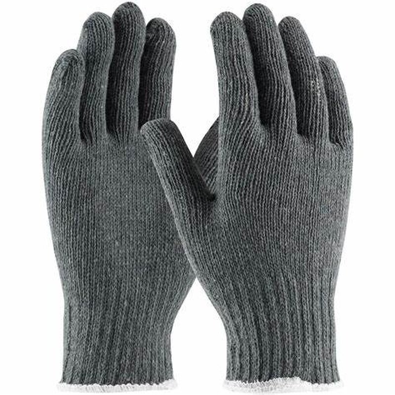 Work Gloves Manufacturer - Factory Price 7/10 Gauge Cotton Knit Gray Elastic Cuffs 23cm for Everyday General-purpose