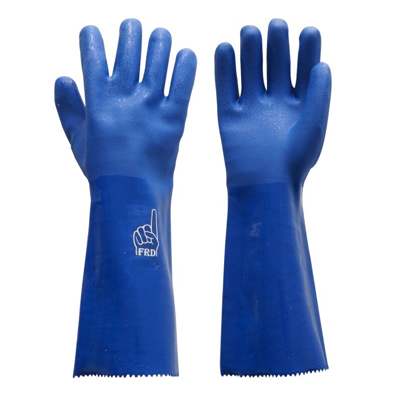Work Gloves Manufacturer - Chemical Resistant PVC Sandy Finish Grip Palm Non slip