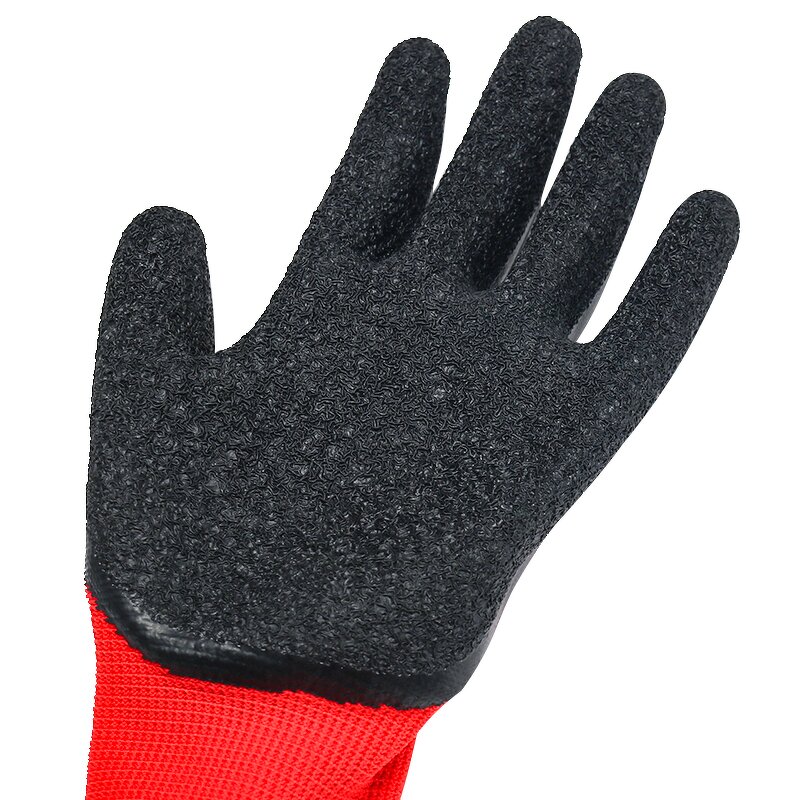 Work Gloves Manufacturer - Wholesale 13g Red Cheap Latex Wrinkle-textured Comfortable Breathable for Home & Industrial