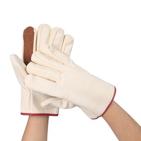 Work Gloves Manufacturer - 4 Leather Palm Canvas Fully Lined Thickened Wear-resistant