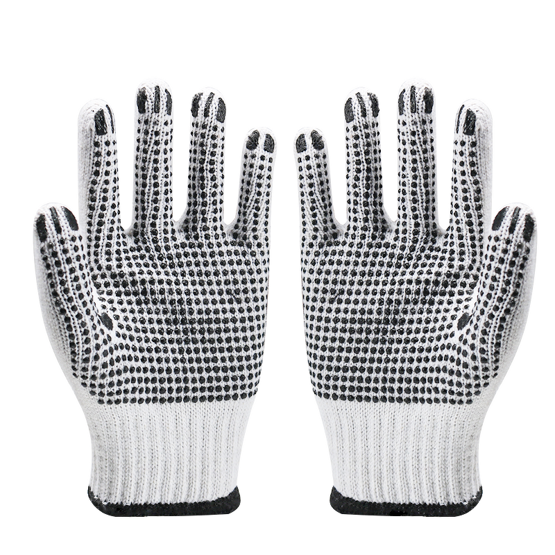 Work Gloves Manufacturer - PVC Dotted Grip for Material Handling One Side Dots 7/10 Gauge Custom Colors