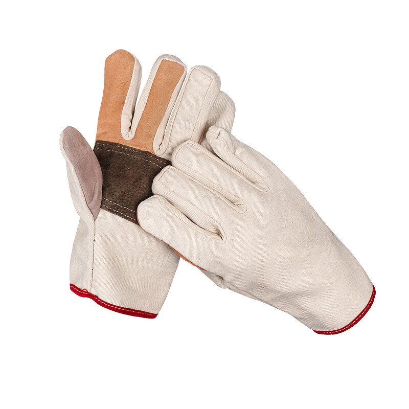 Welder Gloves Manufacturer - Double-layer Twill Canvas Thickened Cotton Lining Railway Composite