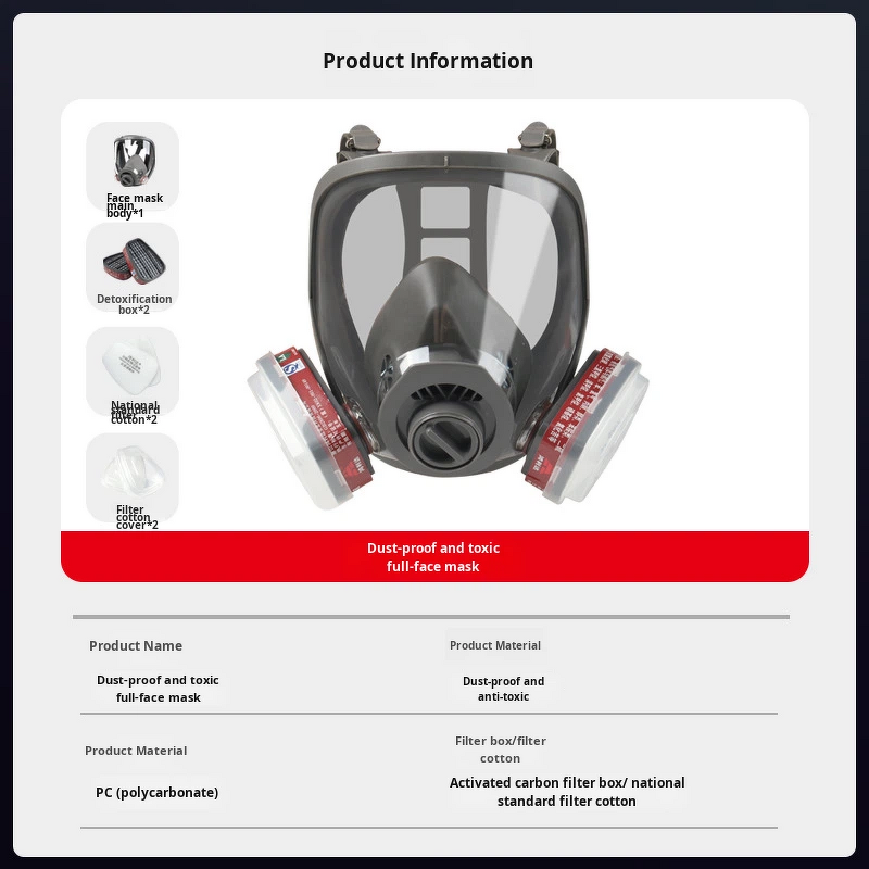 Gas Mask Manufacturer - Reusable HEPA Filter Full-Screen Silicone & Organic Vapour Cartridge