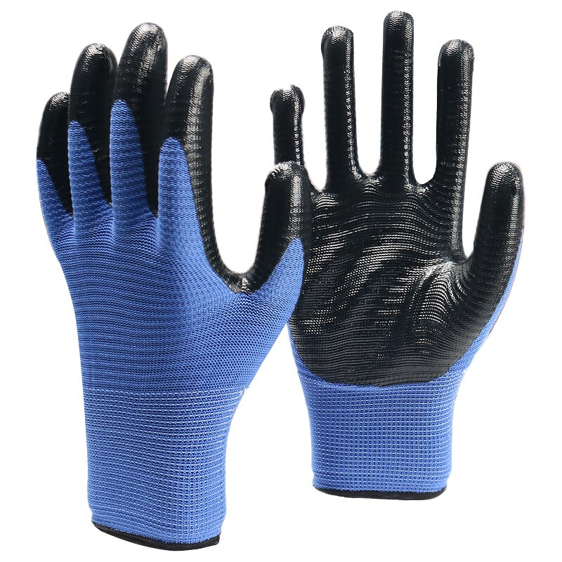 Work Gloves Manufacturer - FURUNDA FFRDN1024 Nitrile Coated U3 Polyester Oil/Acid/Alkali Resistant 13 Gauge