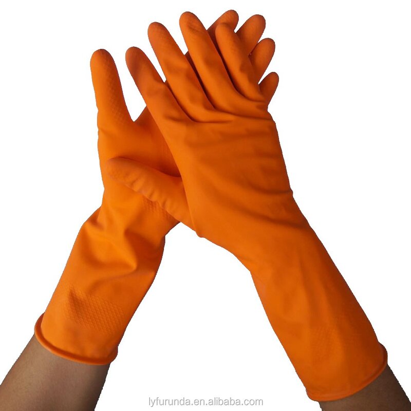 Latex Gloves Manufacturer - 30cm+ Extra Long Natural with Gauntlet Cuff Diamond Palm Texture Anti-Slip & Flexible