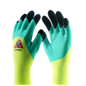 Safety Work Gloves Manufacturer - 13 Gauge Polyester Knitted Foam Latex Coated Fingertips Reinforced