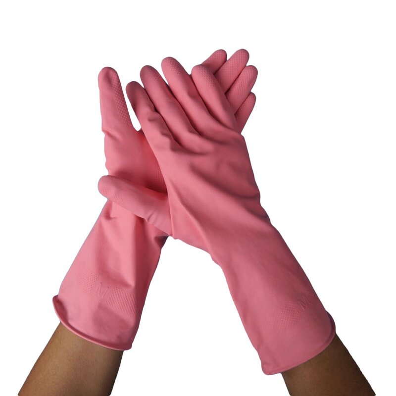 Household Gloves Manufacturer - FURUNDA Extra Long Natural Latex Diamond Palm Non-Flock Lined Tear-Resistant Gauntlet Cuff