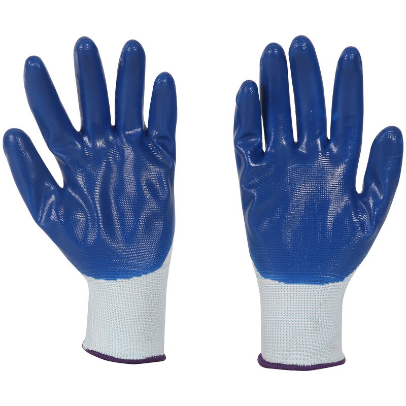 Working Gloves Manufacturer - 13 Gauge Polyester Nitrile Coated Smooth Finish Labor Protective Industrial