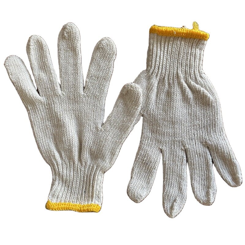 Work Gloves Manufacturer - Factory Price Cotton 7/10 Gauge Elastic Knitted Cuff 24CM Bulk 70% Cotton Blend for General