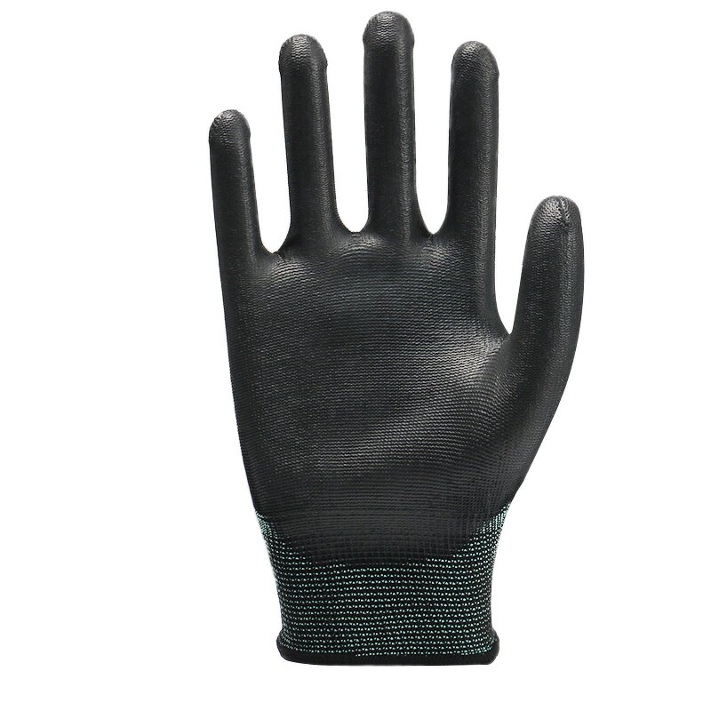 Work Gloves Manufacturer - FURUNDA PU Palm Coated 13-Gauge Polyester/Nylon Blend Wear-Resistant Flexible Elastic Cuff
