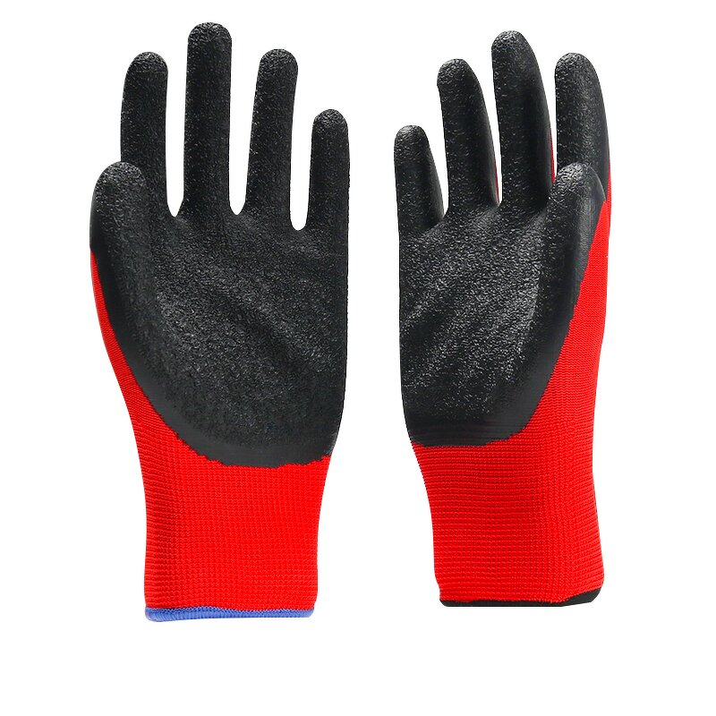 Protective Gloves Manufacturer - Custom Logo 13-pin Nylon Latex Wrinkle Breathable Non-slip