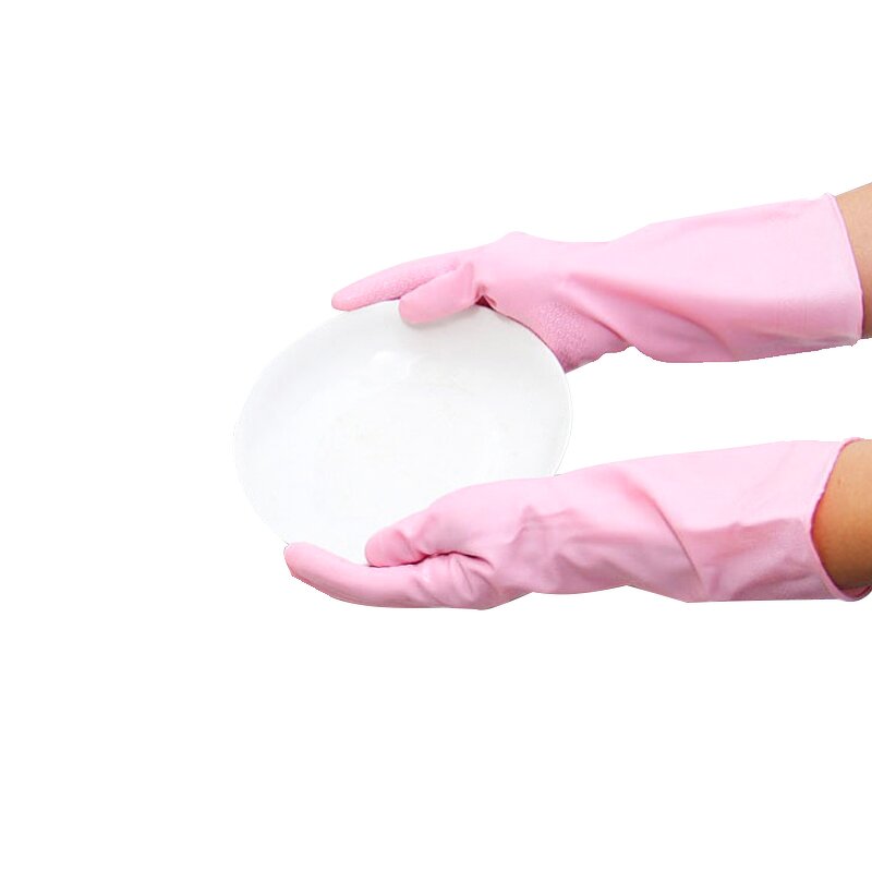 Household Gloves Manufacturer - Latex Pink for Dishwashing 30cm Durable Anti-Slip Waterproof & Oil Resistant