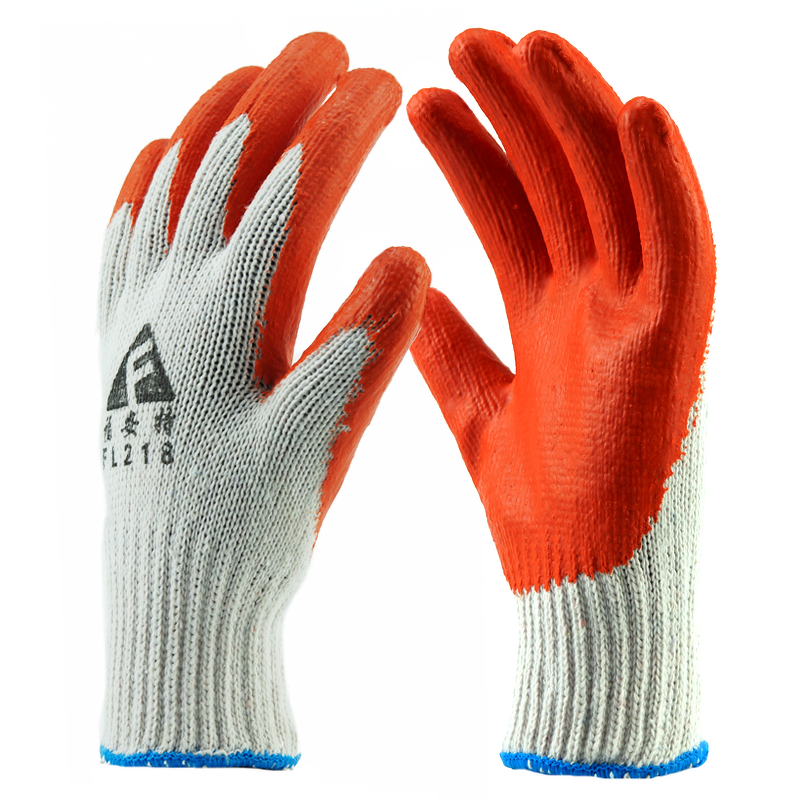 Industrial Rubber Gloves Manufacturer - 10 Gauge Smooth Flat Latex Orange 80 Gram Safety Coated
