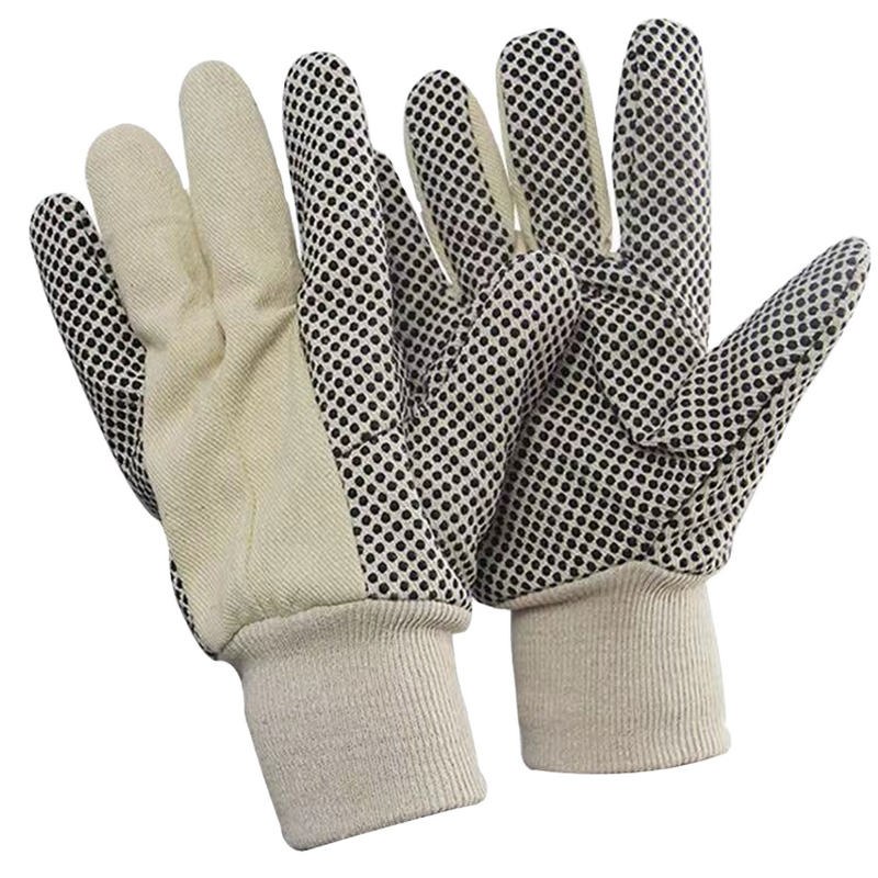 Work Gloves Manufacturer - Hot Sale PVC Dots Coated Palm with Canvas Liner Anti-Slip for Construction Warehouse