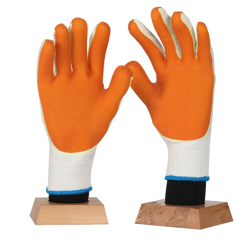 Work Gloves Manufacturer - Rubber Coated Elastic Knitted Cuff Palm Coated Polycotton Slip Resistant for Unloading