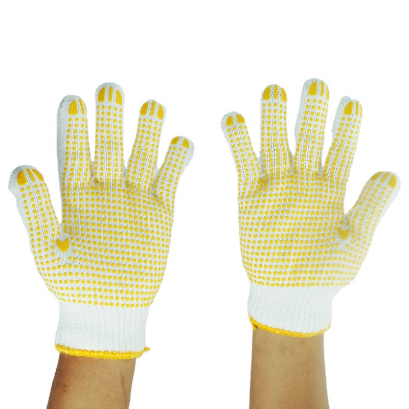 Work Gloves Manufacturer - Overseas Best-selling 7/10 PVC Dotted Moisture-Wicking Breathable Tear-Resistant Elastic Cuff