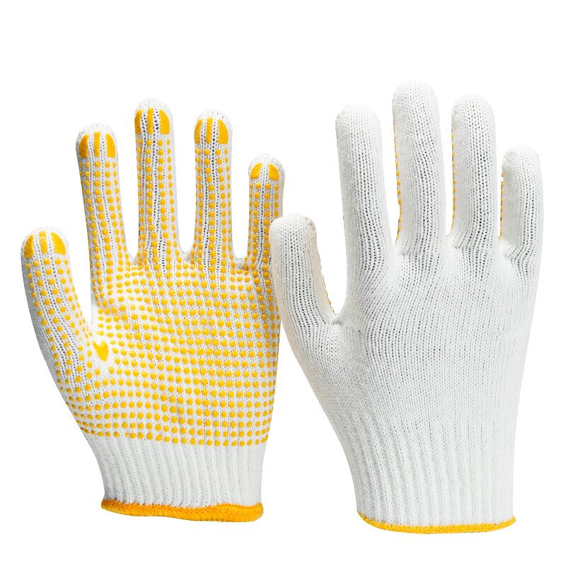 Work Gloves Manufacturer - FURUNDA Yellow Dotted PVC with Elastic Cuff Anti-Slip for Factory Industrial