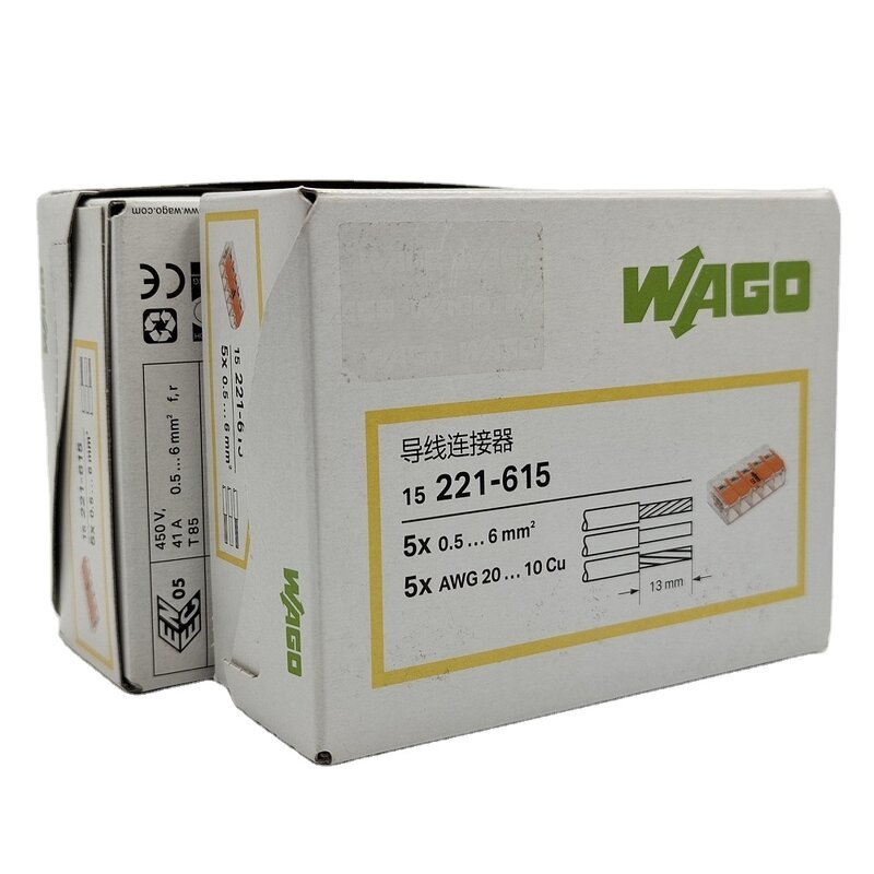 WAGO Terminal Connector - Manufacturer - 221-615 5 Pins 0.5-6mm2 Quick Connect