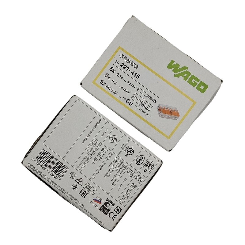 WAGO Splicing Connector - Manufacturer - 221-415 5 Way 450V 32A Quick Connect