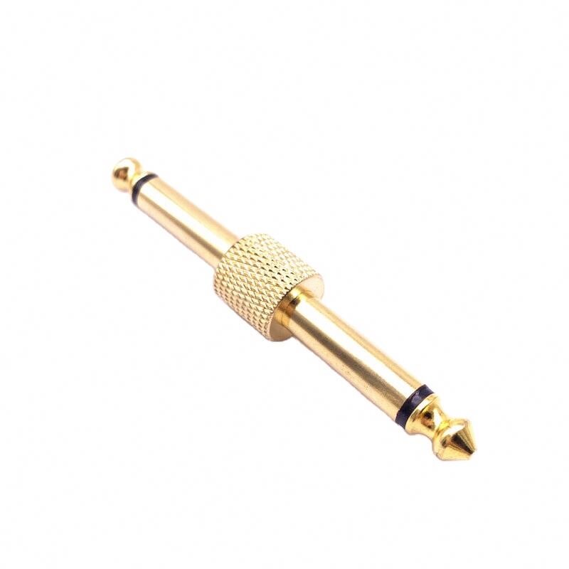 Audio Jack Adapter - Manufacturer - 6.35mm 1/4" Male to Male Gold Plated