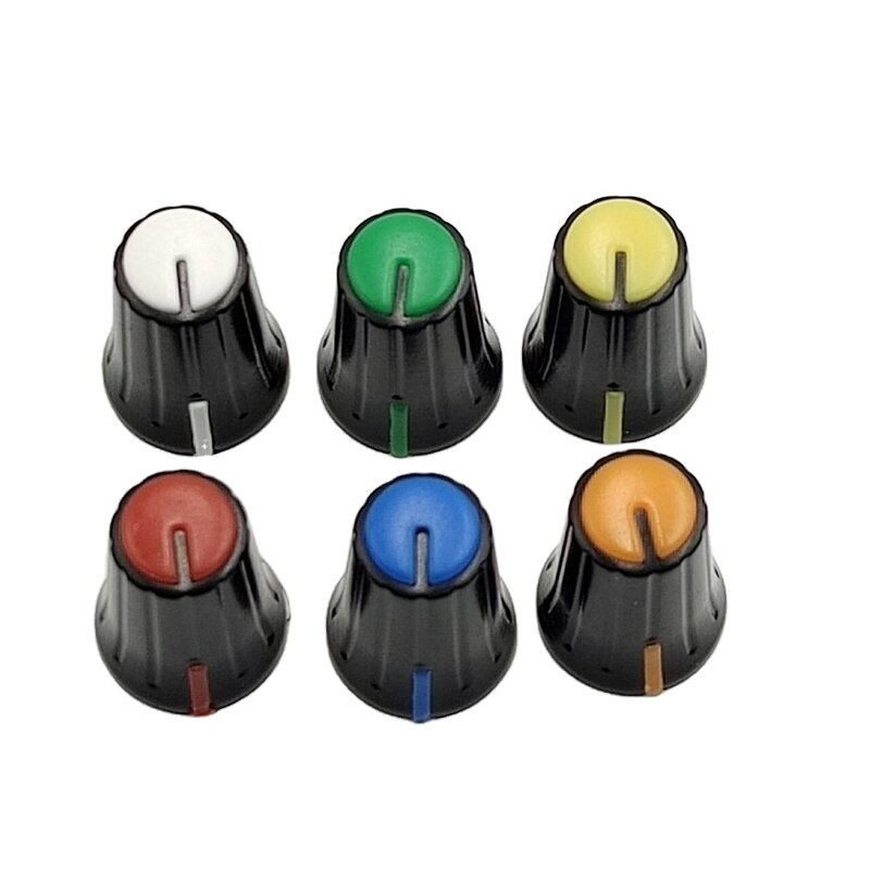 Potentiometer Knob - Manufacturer - 12*17mm Multicolor Knurled 6mm Shaft