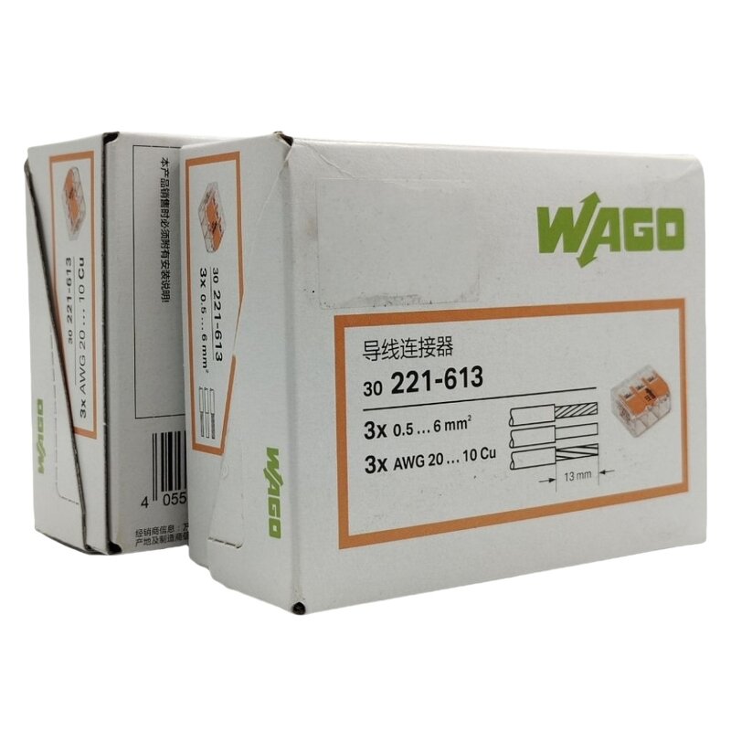 WAGO Splicing Connector - Manufacturer - 221-613 0.5-6mm2 Lever Type