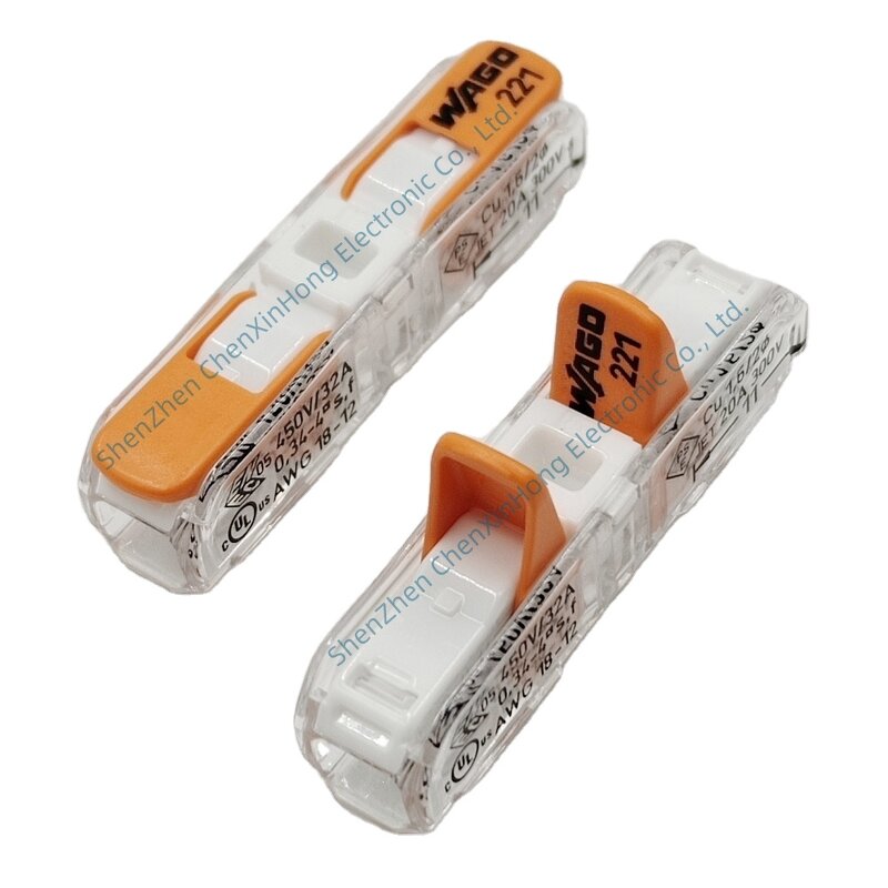 WAGO Inline Connector - Manufacturer - 221-2401 2 Pin 4mm2 60pcs White Cover