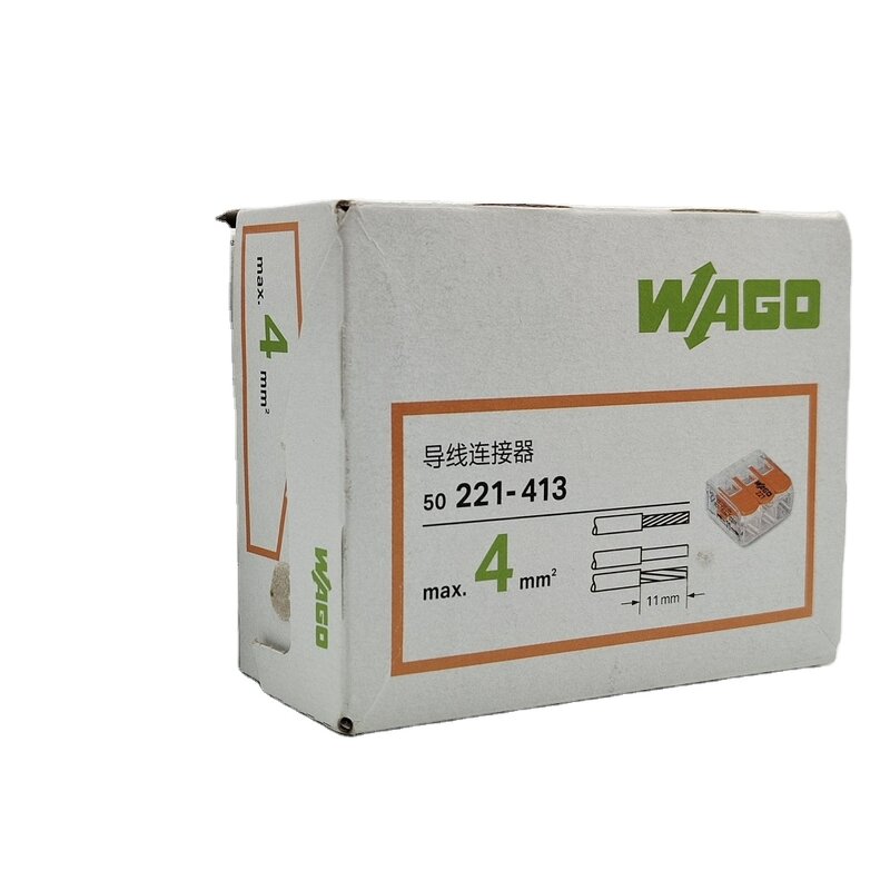 WAGO Splicing Connector - Manufacturer - 221-413 3 Way 4mm2 Lever Type