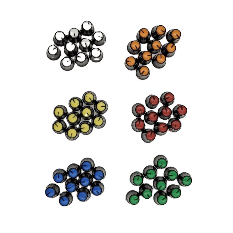 Potentiometer Knob - Manufacturer - 12*17mm Orange Plastic Knurled 6mm