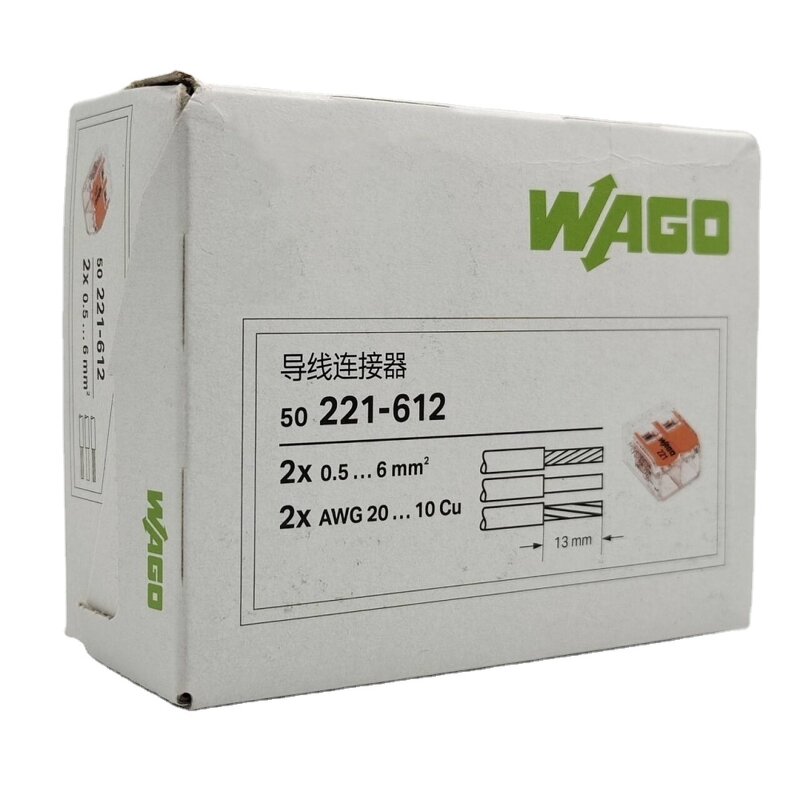 WAGO Splicing Connector - Manufacturer - 221-612 6mm2 450V 41A Lever Type