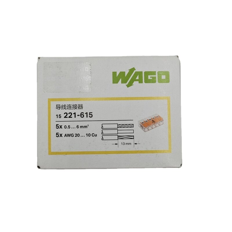 WAGO Terminal Connector - Manufacturer - 221-615 5 Pins 0.5-6mm2 Quick Connect
