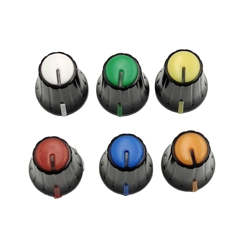 Potentiometer Knob - Manufacturer - 12*17mm Multicolor Knurled 6mm Shaft