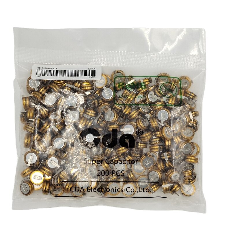 Coin Supercapacitor - Manufacturer - CB5R5224HF-ZJP 5.5V 0.22F H Type 2uA