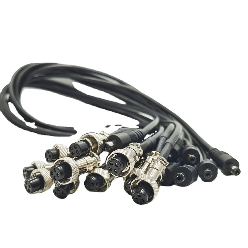 Power Cable Connector - Manufacturer - DC 5.5*2.1mm to GX12 4pin Shielded 18awg